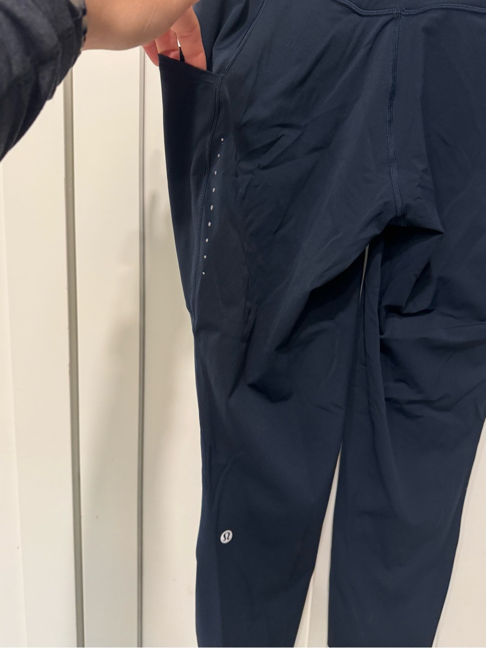 Lululemon Navy Fast and Free Leggings with Side Pockets